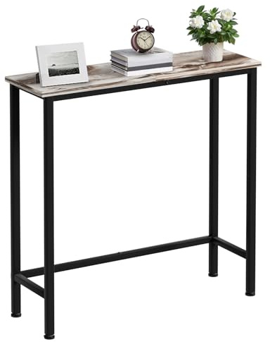 Mordchil HF Table console étroite de 74,9 cm - Petite table d'entrée - Table d'appoint fine pour couloir, chambre à coucher, salon, foyer - Gris marbre