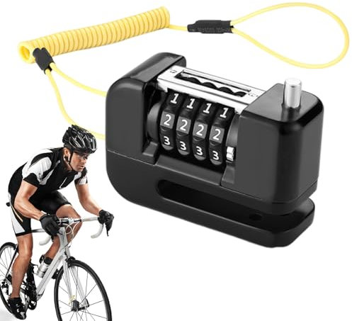 Motorcycle Wheel Lock, Robust Bicycle Lock with 4-Digit Combination Code, Waterproof Safety Lock for Bicycles, E-Bikes, Motorcycles