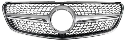 Auto-Frontgrill Für Benz Für Vito V-Klasse W447 2015-2019 V250 V300 V260 Auto Frontstoßstange Racing Diamond Grill Autozubehör Auto-Nieren-Kühlergrill(V*Class-Silver)