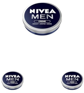 NIVEA MEN Creme pflegende Hautcreme für intensive Feuchtigkeit,Hautpflege für Männer ideal für Körper, Gesicht und Hände, leichte Formel mit Vitamin E (30 ml) (Packung mit 3)