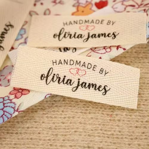 Etichette Da Cucito Personalizzate/Etichette Con Nastro Di Marca, Etichette For Abbigliamento Personalizzate, Etichette Fatte A Mano Con Testo O Logo, Marchio Personalizzato(60x20mm)