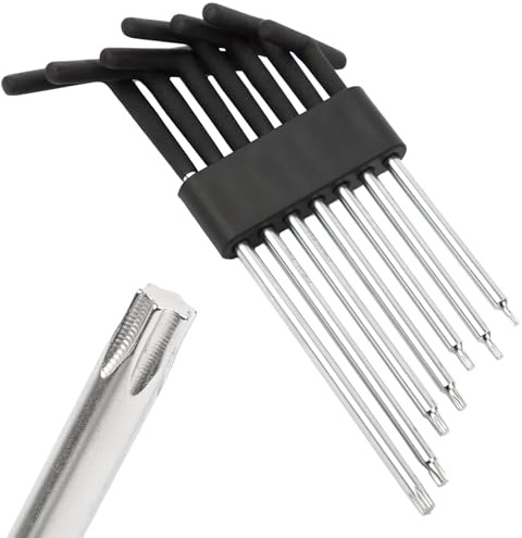 C.K T-Griff-Torx-Schlüsselsatz, 7 Stk, Lange Sternschlüssel, Chrom-Vanadium-Spitzen, Rutschfester PVC-Griff, Größen T10, T15, T20, T25, T27, T30, T40, CK T4419