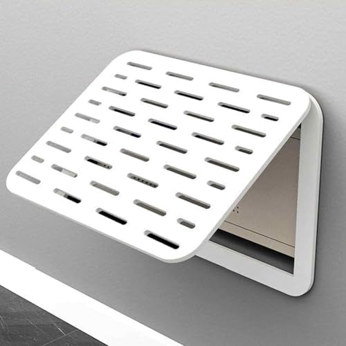 Cache de Tableau Électrique, Cache Radiateur Rabattable, Cadre Photo pour Tableau de Compteur, avec Grille à Persiennes et Rangement, pour Salon(46x58cm/18.1x22.8in)