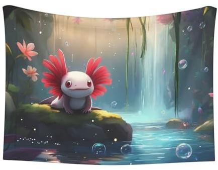 Qewfoju Pond Cute Axolotl Pattern Pet Blanket Soft Dog Blankets for Sofa Bed Couch Fleece Puppy Blanket for Small Medium Large Dogs Cats