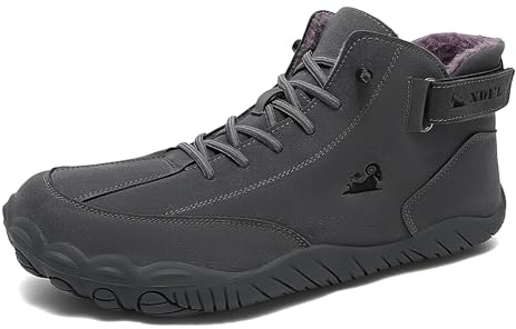AONETIGER Barefoot Bottes de Neige Hommes Femmes Imperméable Minimaliste Barefoot Shoes d'hiver Chaude Chaussure Pieds Nus Antidérapant Chaussures de Randonnée (Gris,43EU)