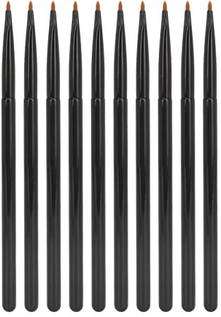 10-teiliges Lipliner-Pinsel-Set, professionelles, weiches, tragbares Detail-Lipliner-Make-up-Pinsel-Werkzeug für Kosmetik, Schwarz – Pinsel mit ergonomischem Design für präzises