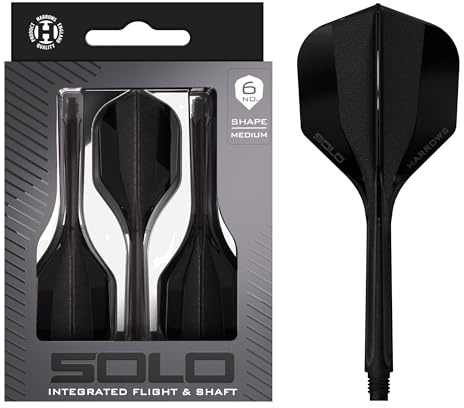 Harrows Solo Integriertes Flight & Shaft System – 3 geformte Flights & Schäfte – Einteilige Aero-Core-Konstruktion – Festes 90°-Design für Stabilität