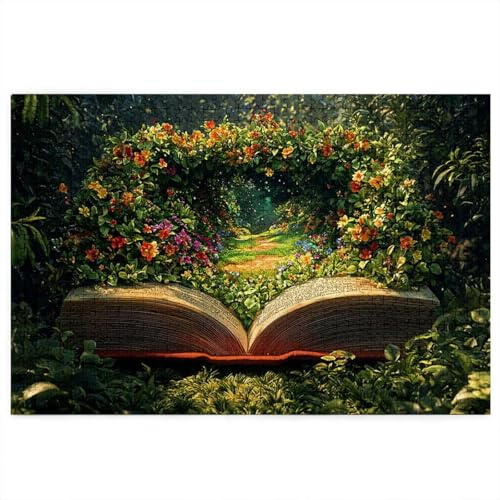 Puzzle 5000 Teile Buch, Garten Puzzle 5000 Teile Erwachsene, Holzpuzzle Erwachsene, EIN Herausforderndes Rätsel, Puzzlespiele für Die Ganze Familie, Holzpuzzle für Deko Wohnzimmer, Geschenke, B-2