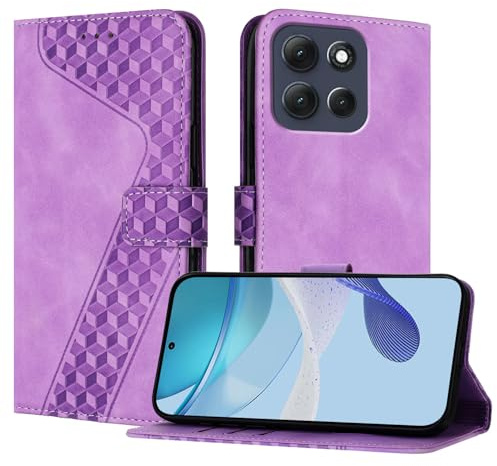 OKZone Funda para Motorola Moto G86 Power 5G, PU Cuero Flip Carcasa Fundas Móvil de Tapa Libro Caso Piel PU Billetera Case Telefono Cubrir Móvil Cover con Cáscara de TPU(Púrpura)