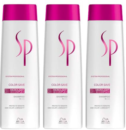 3x Wella SP Color Save Microlight 3D Complex Shampoo - 250ml