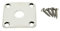KAISH Nickel Metal Curved Bottom Jack Plate Curved Base Square Jackplate for Les Paul LP Guitars