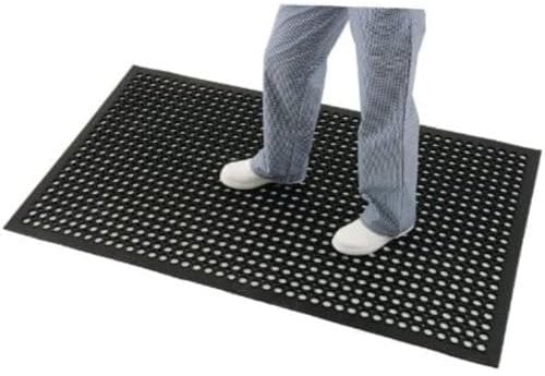 Jantex DP206 Tapis anti-fatigue en caoutchouc, longueur 1500 mm x largeur 900 mm, noir