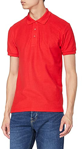 Fruit of the Loom Men's Polo Shirt - Red - Small