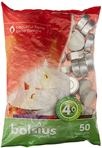 Bolsius 4 hour burning Tealights, Bag 50