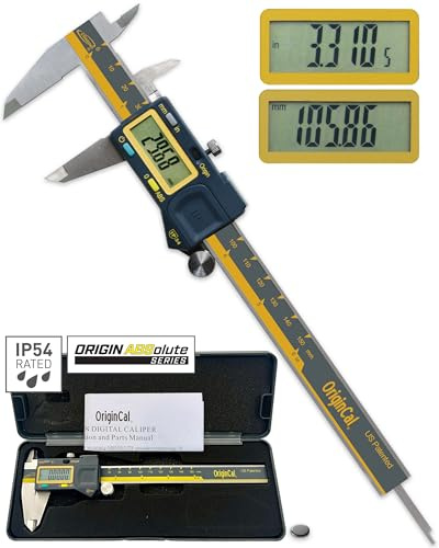 iGAGING Absolute Origin Pied à coulisse numérique 0-152 mm (0-6), acier inoxydable IP54, port de sortie SPC/USB, modes pouce et métrique, étui, manuel