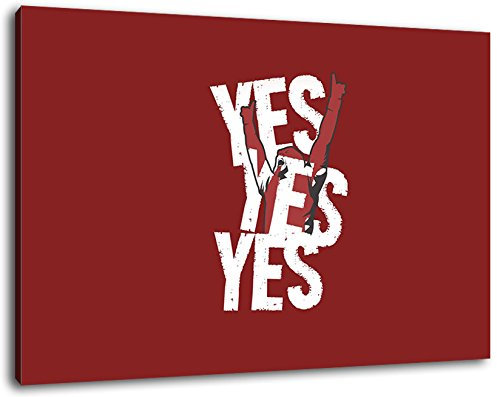 Yes yes yes Format:100x70 cm Bild auf Leinwand bespannt, riesige XXL Bilder komplett und fertig gerahmt mit Keilrahmen, Kunstdruck auf Wand Bild mit Rahmen, günstiger als Gemälde oder Bild, kein Poster oder Plakat