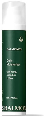 Balmonds Daily Feuchtigkeitscreme für Empfindliche Haut | 99% Natürlich & Vegan | Sheabutter, Olivenöl, Hanfsamenöl & Kamille | Gesichtscreme & Bodylotion für Trockene Haut | Gesichtspflege | 100ml
