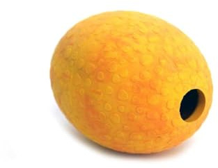 Wolters Straußen-Ei Natur-Kautschuk mit und ohne Seil, Farbe:Mango, Größe:S 60 x 40 mm