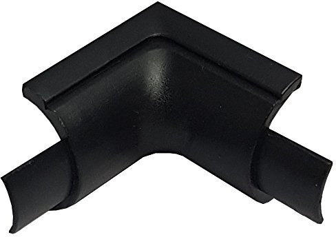 16mm x 8mm Black Smooth-Fit Right Angled Internal Trunking Adapter - Flush 90 Degree Bend | Loops