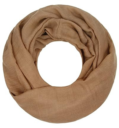 Majea Loop Cary Basic Schal Tuch Damen-schal Schlauchschal Rundschal Halstücher uni unifarben Loopschal einfarbig (880005) (camel)