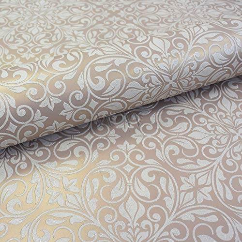 Debona Sofia Glitter Flower Leaf Motif Embossed Textured Luxury Metallic Wallpaper 2455