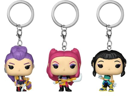 Funko Pop! Keychains: Netflix - Kpop Demon Hunters - Rumi, Mira & Zoey 3 Pack- Mini-Figurine en Vinyle à Collectionner Porte-clés Fantaisie