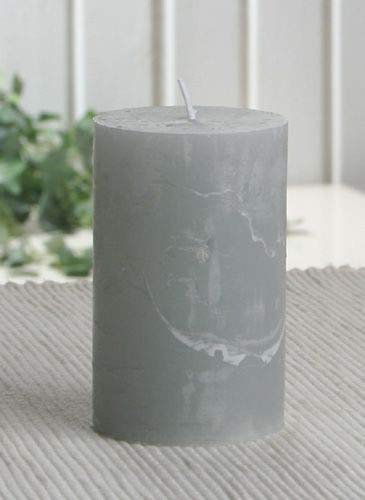 CandleCorner Rustik-Kerzen Stumpenkerze, 8 x 5 cm Ø, Grau, Unparfümiert