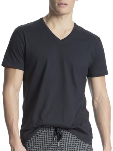 CALIDA Remix Basic Sleep T-Shirt Herren | Kurzarm-Shirt mit V-Neck, weiche Baumwollqualität und entspannter Komfort für die Nacht