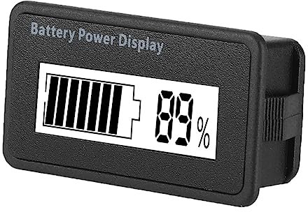 Batteriezähler, 12-48V Universal Batteriekapazitätsanzeige Spannungsmonitor, mit wasserdichter PVC-Folie, für Batterie oder Geräte mit Batterie(Weiße Lampe)