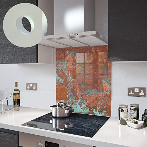 Glass Splashbacks Aged Copper - Made By Premier Range in 80cm Wide x 70cm High with Fixing Holes