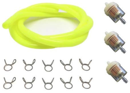 Benzinschlauch Neon Gelb Federklemme Benzinfilter Set passend für Roller/Mofa/Moped