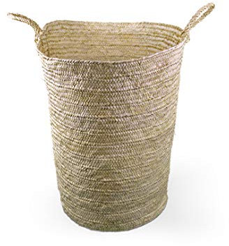 Macojo Panier en feuille de palmier naturel avec poignée - Panier de rangement, panier à linge, panier à fleurs, pot de fleurs - Tissé à la main - XXXL (environ 53 x 66 cm)