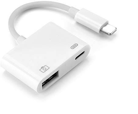 LYOS 2 in 1 Camera Connection Kit 8 Pin Kamera Adapter [USB 3.0 und 8 Pin Anschluss] OTG kompatibel mit iPhone 11, Pro, Max, X, Xs, Max, Xr, 8, Plus, 7, 6, 6s, iPad Air, 2, iPad Pro, iOS 13