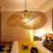 FUMIMID Retro Hängelampe Bambus Pendelleuchte E27 Holz Deckenleuchte Handgewebte Rattan Lampenschirm Runde Kronleuchter Wohnzimmer Schlafzimmer Büro Hängeleuchte Esstischlampe,100cm