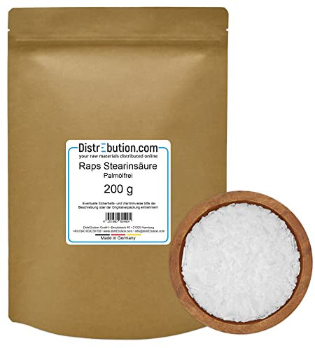 Raps Stearinsäure 200 g Stearin pflanzliches Wachs zum herstellen von Kerzen Seifen Kosmetik Palmölfrei
