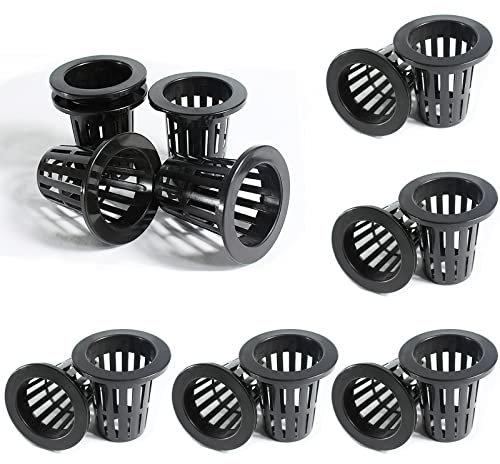 Tbrand Benliu 2.75inch Garden Plastic Slotted Mesh Net Cups Pots ，Round Net Cups Pots Plant Net Pot Bucket Basket for Hydroponics 25 pcs