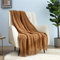 CREVENT Home Farmhouse Decor Rustikale Decke für Couch, Sofa, Stuhl, Bett, weich, warm, leicht, für Reisen im Frühling und Sommer (127,7 x 152,4 cm, braun)
