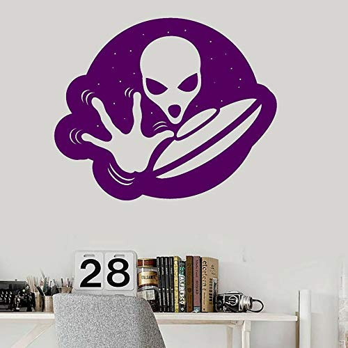 NSRJDSYT Magical Universe Wandtattoo Alien UFO Vinyl Tür Fenster Aufkleber Teenager Zimmer Kinder Jungen Schlafzimmer Home Decor Art Wandbild 42x50cm