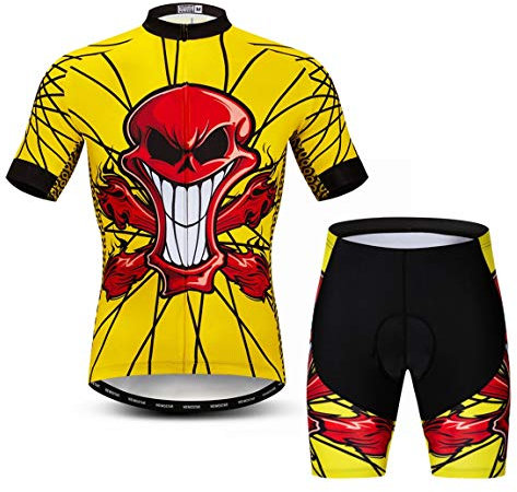 PSPORT Radtrikot-Set Herren Atmungsaktiver Fahrradanzug Mountainbike-Bekleidung MTB-Trikot Schnelltrocknend