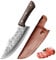 Fubinaty 8 Inch Chefs Knife Handmade Forged Kitchen Knives Multifunctional High Carbon Stainless Steel Cooking Knife with Sheath and Full Tang Wenge Wood Handle