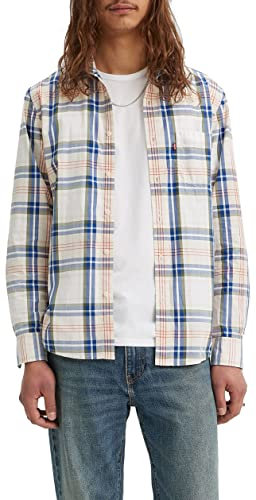 Levi's Herren Sunset 1-Pocket Standard Hemd,Jim Plaid Rainy Day,L