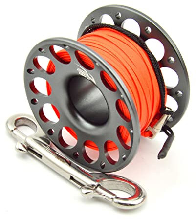 Guangcailun Tauchen FXL-952 Spool Reel Tragbare Festfarbe Polyester Seilrollen Outdoor Sports Accessoires mit doppeltem Endhaken, grau, 30m