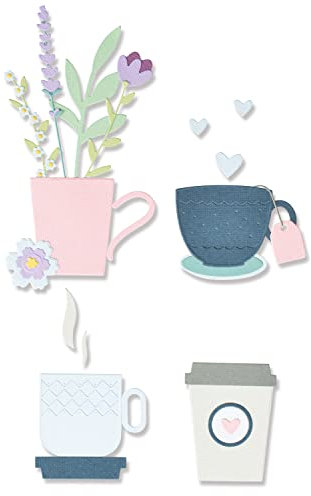 Sizzix Thinlits Die Set 23PK Tea Cups by Jennifer Ogborn | 665898 |Chapter 2 2022, Multicolor, One Size