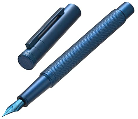 Hongdian 1851 Dark Blue Forest Fountain Pen Medium Nib, Classic Design with Converter and Metal Pen Case