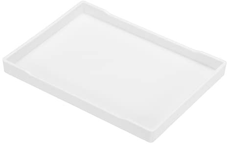 PATIKIL 11.8x8.7 Fast Food Tray, Plastic Reusable Multi-Purpose Rectangle Serving Tray for Restaurant Home Kitchen, White