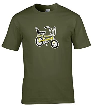 Iconic Vintage Chopper Bike- Retro Cycle Men's T-Shirt Green