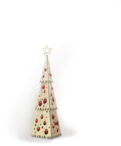 120 cm Albero di Natale in legno, Grande albero di Natale alternativo, Albero di Natale in legno, Albero di Natale artificiale (3 unità di altezza