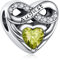 BEEUVIP Damen Unendlichkeit Liebe Herz Geburtsstein August Charm Anhänger für Armband 925 Sterling Silber Geburtsstein Charms Beads passend für Armband
