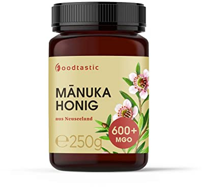 Foodtastic Manuka Honig MGO 600+ 250g, zertifiziert aus Neuseeland, laborgeprüfter Manuka Honey