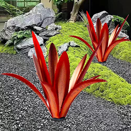 TOMBABY Vergrößern, verdickte, windbeständige Metall-Agave, Gartenkunst, Metallpflanze, Landgarten, Skulptur, Statue, Outdoor-Dekoration, Agave, Metall, Pflanze, Innenhof, Rasen, Ornament, Geschenk (2